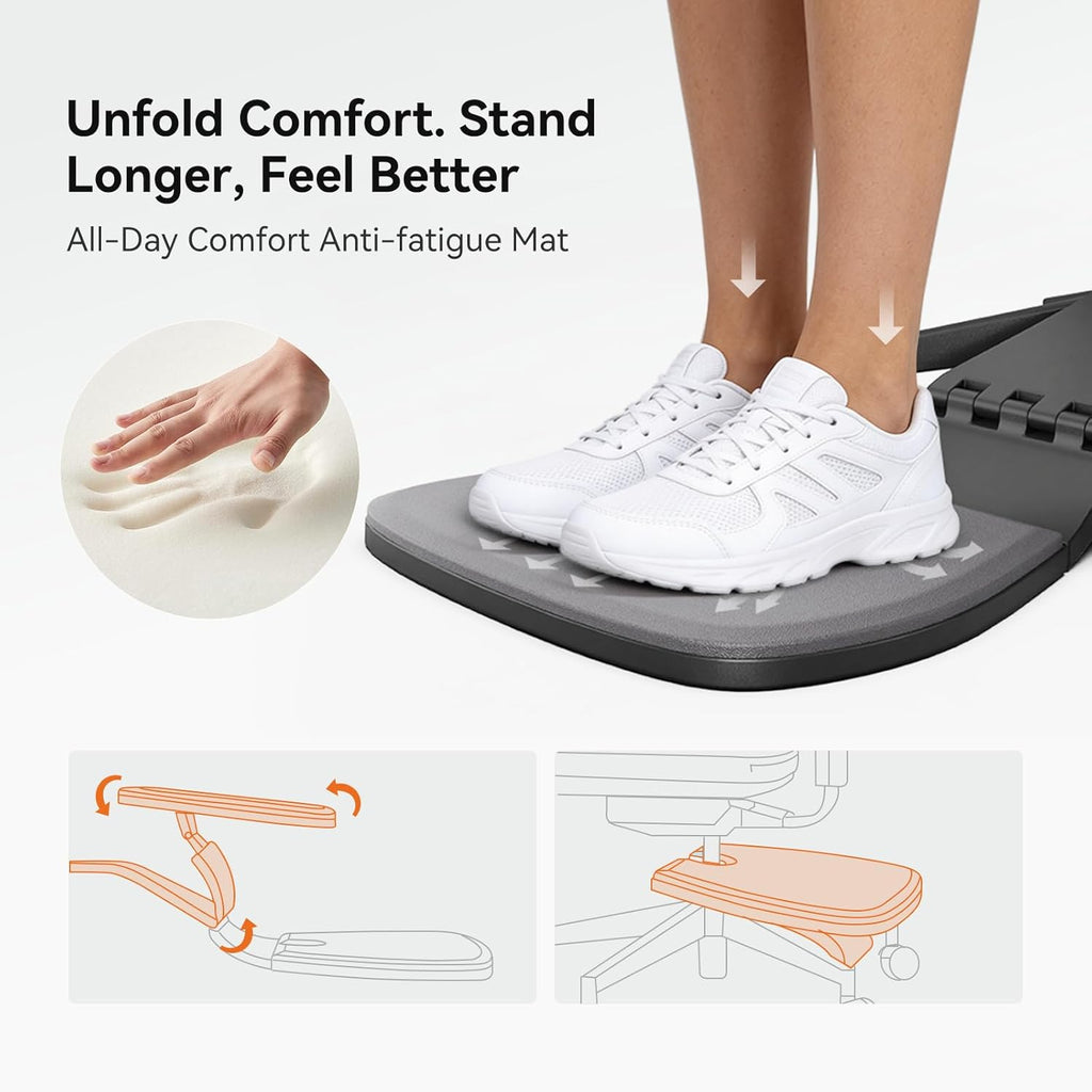 Newtral Standing Desk Chair, Standing Mate Chair for Sit-Stand, Ergonomic Leaning Perch Chair with Anti-Fatigue Mat, Standing Stool, Saddle Chair, Height Adjustable Home Office Posture Seat-MT-M-DG