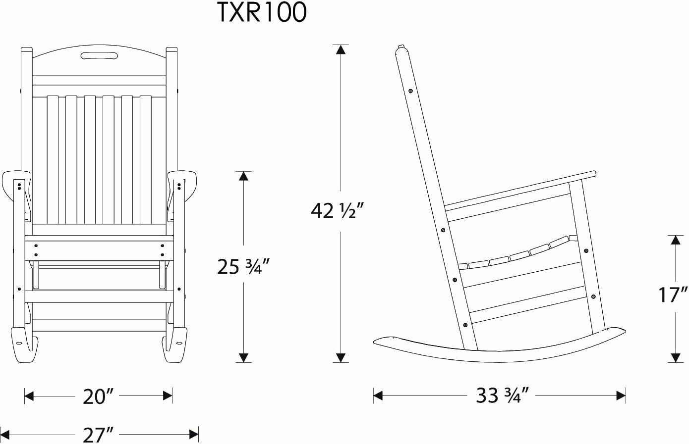 Trex Outdoor Furniture by Polywood TXR100TH Yacht Club Rocking Chair Rocker, Tree House