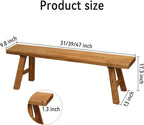 Wood Bench Indoor Farmhouse Skinny Entryway Bench Hallway Foyer with Sturdy | Rustic Indoor Bench End of Bed, Norrow Solid Wood Benches for Bedroom Living Room 31.4 x10.2 inch