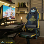 KARNOX Ergonomic Gaming Chair for Adults PU,Office Chair High Back,Game Chair Big and Tall with Headrest and Lumbar Support,Racing Style Gaming Chair,Black and Yellow