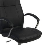Romig Cielo Leatherette Executive Mid-Back Office Chair – Ergonomic Conference Chair with Padded Arms, Lumbar Support, Adjustable Height & 5-Star Aluminum Base for Home & Office (Black)