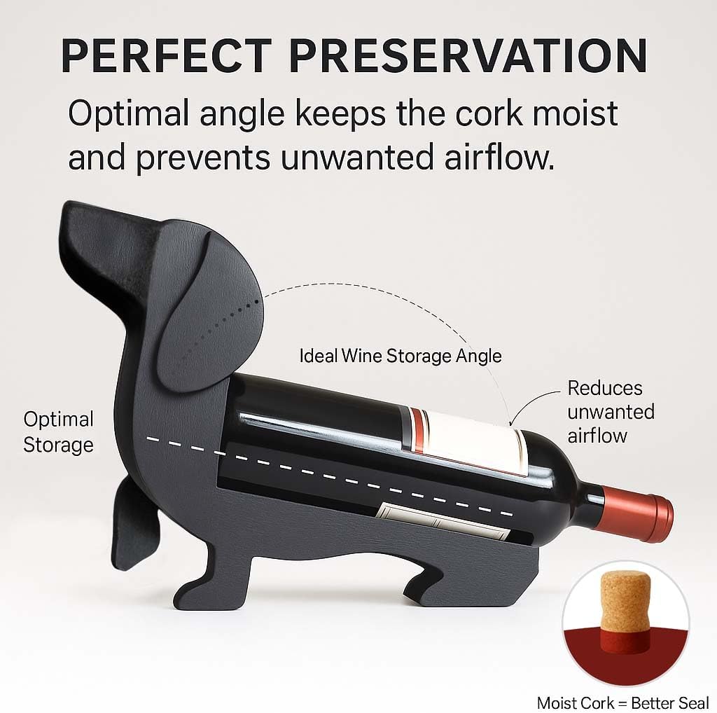 Dachshund Gifts for Women and Loved Ones. Solid Wood Dachshund Wine Bottle Holder. Dog mom Gifts. Dachshund Decor Wine Holder. Weiner Dog Gifts. (Black)