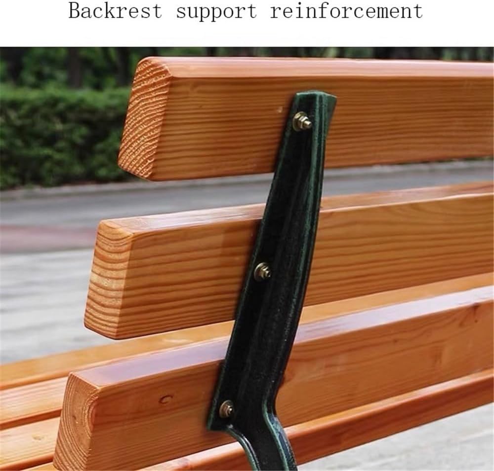 Garden Park Outdoor Bench, Cast Aluminium Frame Wooden Sitting, for Balcony Terrace Leisure Chair Seat(Small)