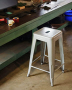Sunjoy Group (#S-DNC1267PST) Stackable Metal Barstool, Silver, 26", Pack of 2