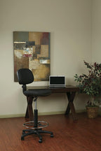 Office Star DC Series Adjustable Drafting Chair with Foot Ring and Sculptured Foam Seat, Icon Black Fabric