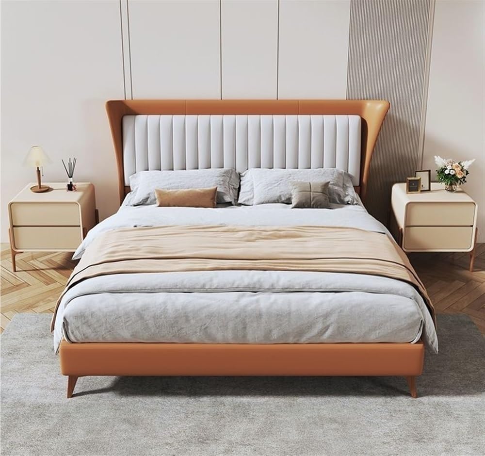 Light Luxury Modern Two-Drawer Bedside Table Free Installation Boudoir Storage Cabinet Stylish and Practical Bedside Storage All Occasion(Brown,40 cm)