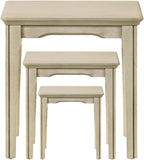 Kmax Nesting Tables Set of 3, Small Sofa Side Table Rustic Stacking End Table Rectangle Solid Wood Coffee Tables for Small Space - Ashes White