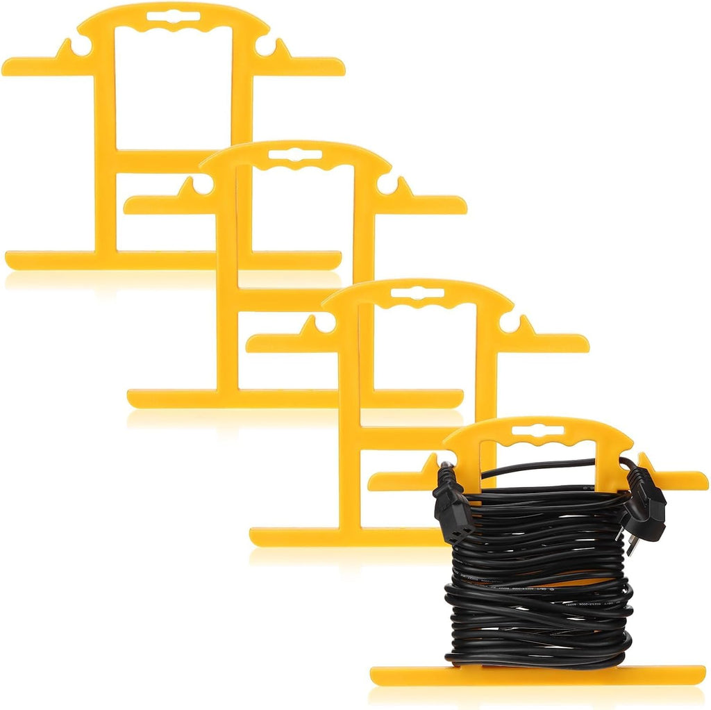 4Pcs ABS Heavy Duty Extension Cord Storage Reel Christmas Light Storage Holder Portable 100ft Cord Organizer Yellow H-shape Wrap-Holds Extension Spools Cord Winder for Indoor & Outdoor