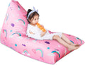 Jorbest Unicorns Stuffed Animals Storage Bean Bag Chair for Kids and Adults, Unicorns Rainbow Bean Bag Stuffed Animals Storage, Luxury Velvet Stuffie Seat - Cover ONLY (200 L/52 Gal, Rainbow)