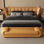 Modern Bed End Stool Bedroom Long Sofa Master Living Room Bedside Shoe Bench Entryway(Orange,Medium)