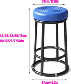 Bar Stools, Modern Dining Chair, Commercial Stainless Steel Stool, Office Three-Ring High Chair, for Kitchen Island, Corporate Reception(Black,58cm/23in)