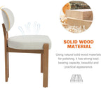Wooden Dining Chairs Set of 4, Mid Century Modern Chenile Upholstered Dining Room Chair Kitchen Chairs with Solid Wood Legs, Farmhouse Dinner Chair for Kitchen Restaurant Living Room, Beige