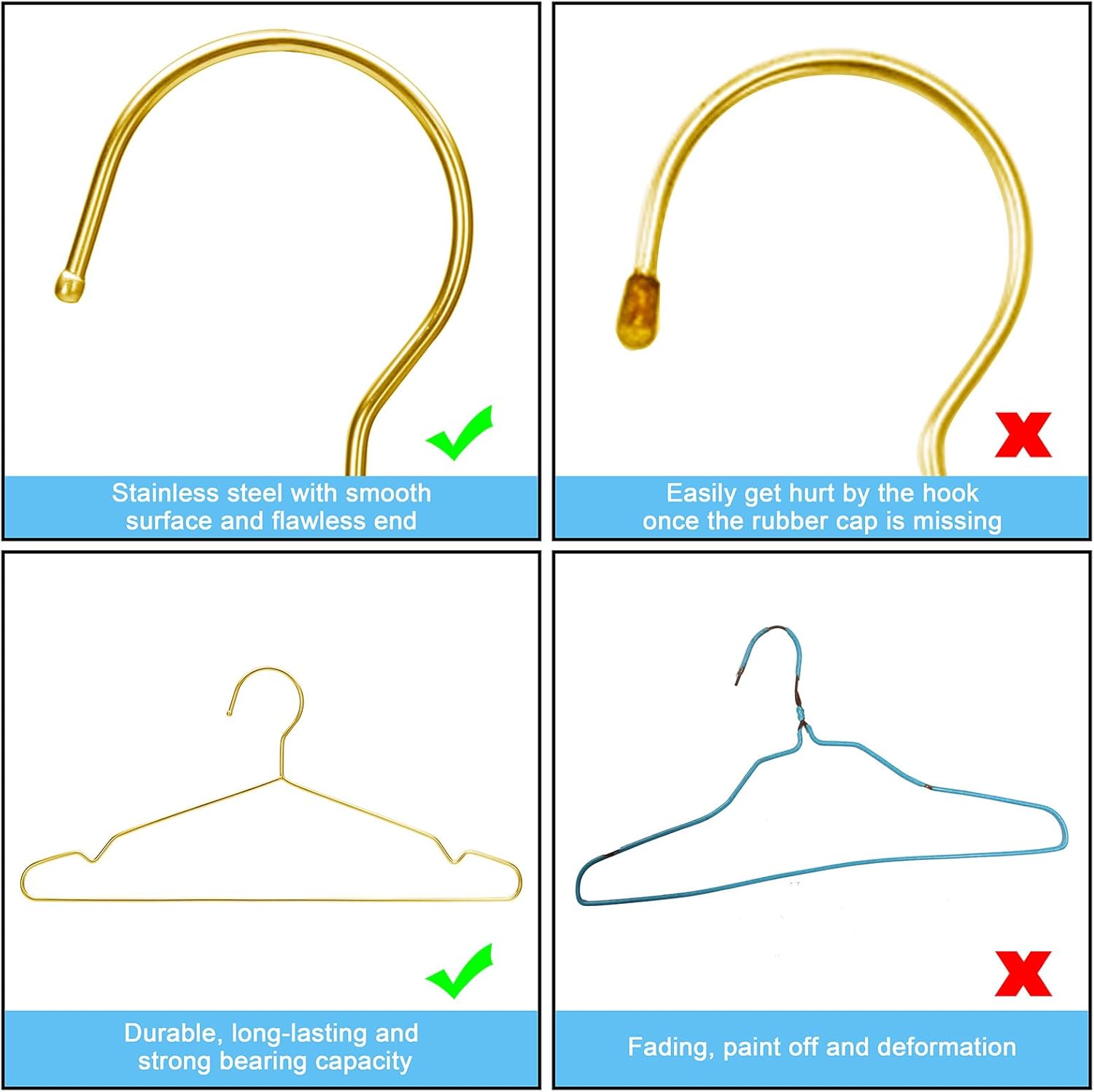 Gold Hangers Clothes 30 Pack Coat Hangers Non Slip Wire Hanger Clothing Heavy Duty Seropy Metal Hangers Space Saving Ultra Thin of Stainless Steel Hanger 16.5 Inch