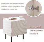 Nightstand Set of 2, Unique Design Side Table Set, Small Bedside Accent Table with Storage and 4 Metal Legs for Bedroom,Living Room and Small Spaces