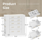 Closet Island with Glass Top, LED Lights and Jewelry Display, Bedroom Island with Open Shelves, Drawers Dresser & Walk-in Closet Island for Bedroom, Cloakroom, White 2