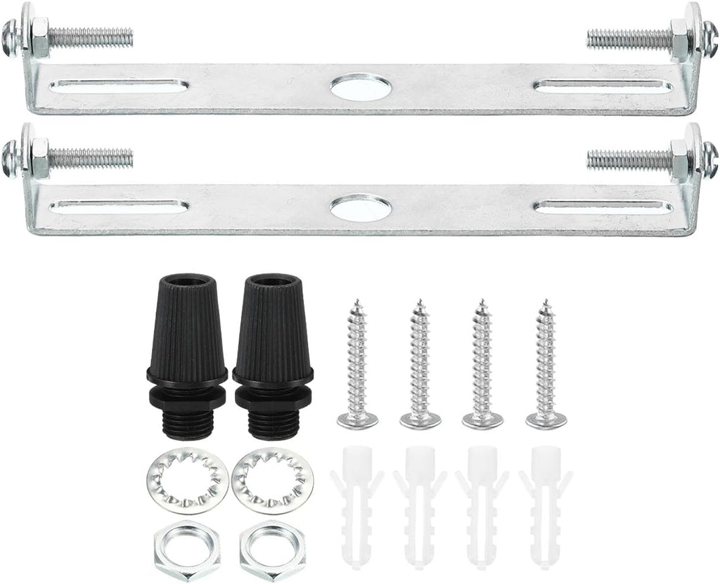 PATIKIL 110mm Ceiling Light Plate Kit, 2 Set Light Fixture Mounting Bracket Plate Steel Crossbar for Home Office Pendant Wall Light, with Screw Washer Nut