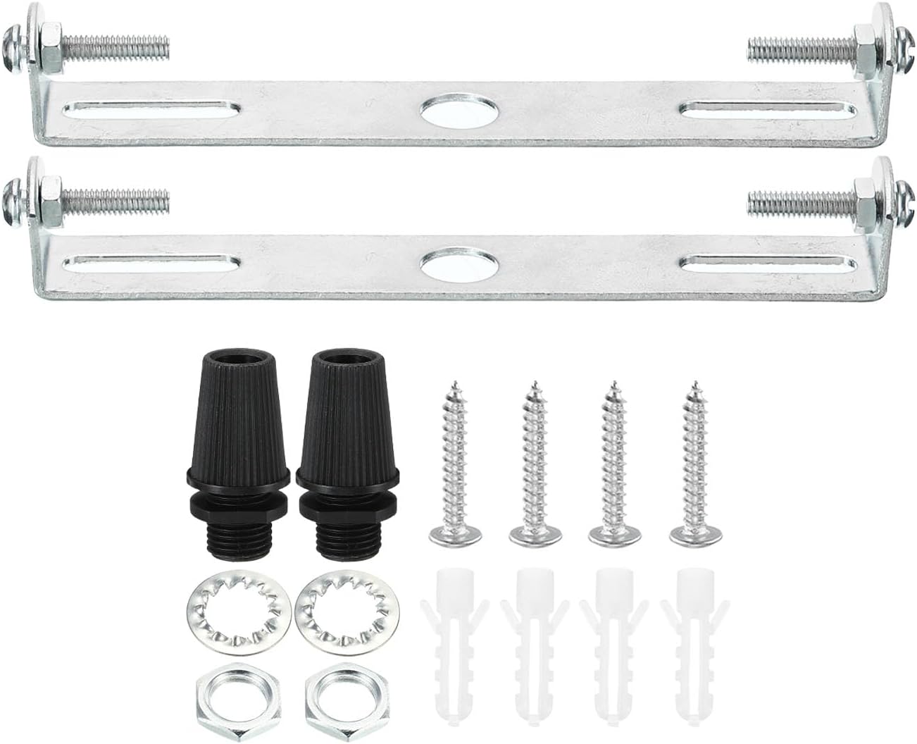 PATIKIL 110mm Ceiling Light Plate Kit, 2 Set Light Fixture Mounting Bracket Plate Steel Crossbar for Home Office Pendant Wall Light, with Screw Washer Nut