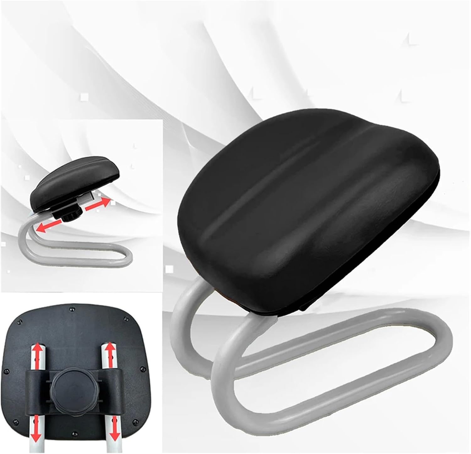 Meditation Seat Adjustable Height Portable Prayer Stool Non-Slip Leg Sleeve Ergonomic Kneeling Chair Meditation Accessories(Black)