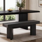 Tribesigns Farmhouse Wooden Dining Bench, 47" Indoor Entryway Bench with Sturdy Frame for Dining Room, Livingroom, Hallway, End of Bed (Black)