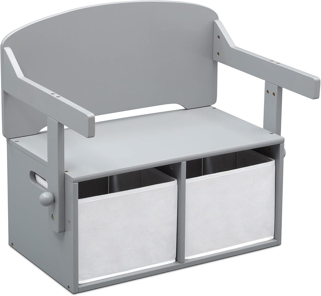 Delta Children MySize Kids Convertible Activity Bench - Greenguard Gold Certified, Grey
