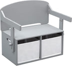 Delta Children MySize Kids Convertible Activity Bench - Greenguard Gold Certified, Grey