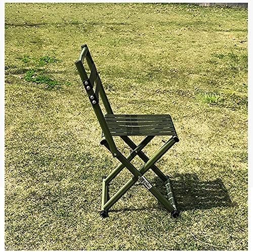 Portable Folding Back Chair Durable Metal Material Long Lasting Household Use Green Color(Green)