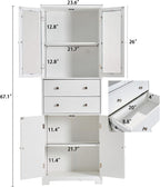 LUMISOL 67" Tall Kitchen Pantry Cabinet with Doors and Shelves, Modern Cupboard Storage Cabinet with Drawer, Kitchen Hutch for Living Room Dining Room Bathroom, White