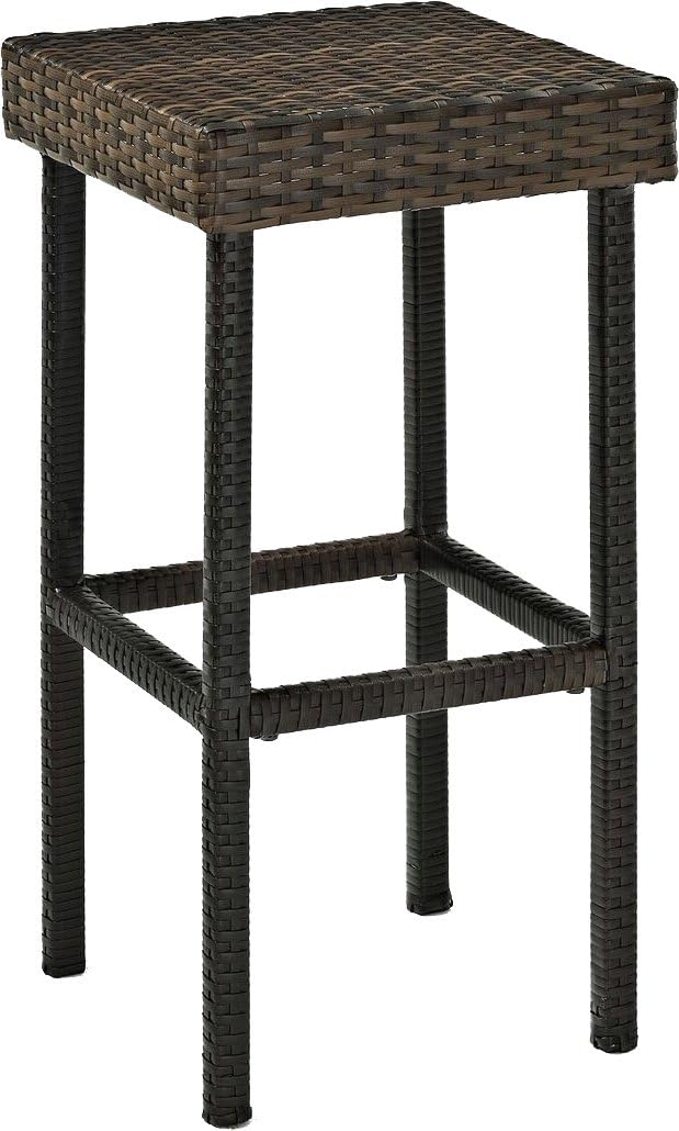 Crosley Furniture Palm Harbor Wicker Outdoor Bar Stools, Set of 2, Patio Furniture for Backyard, Balcony, Brown