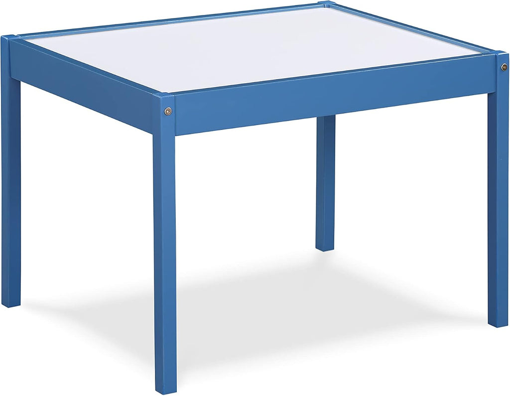 3 Pcs Dry Erase Table Two Chair Set, Dark Blue