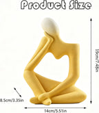 Arawat Ceramic Thinker Vase Yellow Flower Vase for Home Decor Modern Cute Boho Vases for Table Room Decor Unique Aesthetic Ceramic Decorative Vases for Centerpieces Birthday Gifts for Women Men