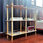 3 Tier Wide End Table, Solid Wood Bedside Night Stand for Small Spaces Corner Coffee Storage Shelf for Office, Living Room, Bedroom