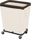 StorageWorks Basic Laundry Hamper with Wheels, 210L Large Rolling Laundry Basket, Heavy Duty Dirty Clothes Hamper for Home and Laundry Room, Beige