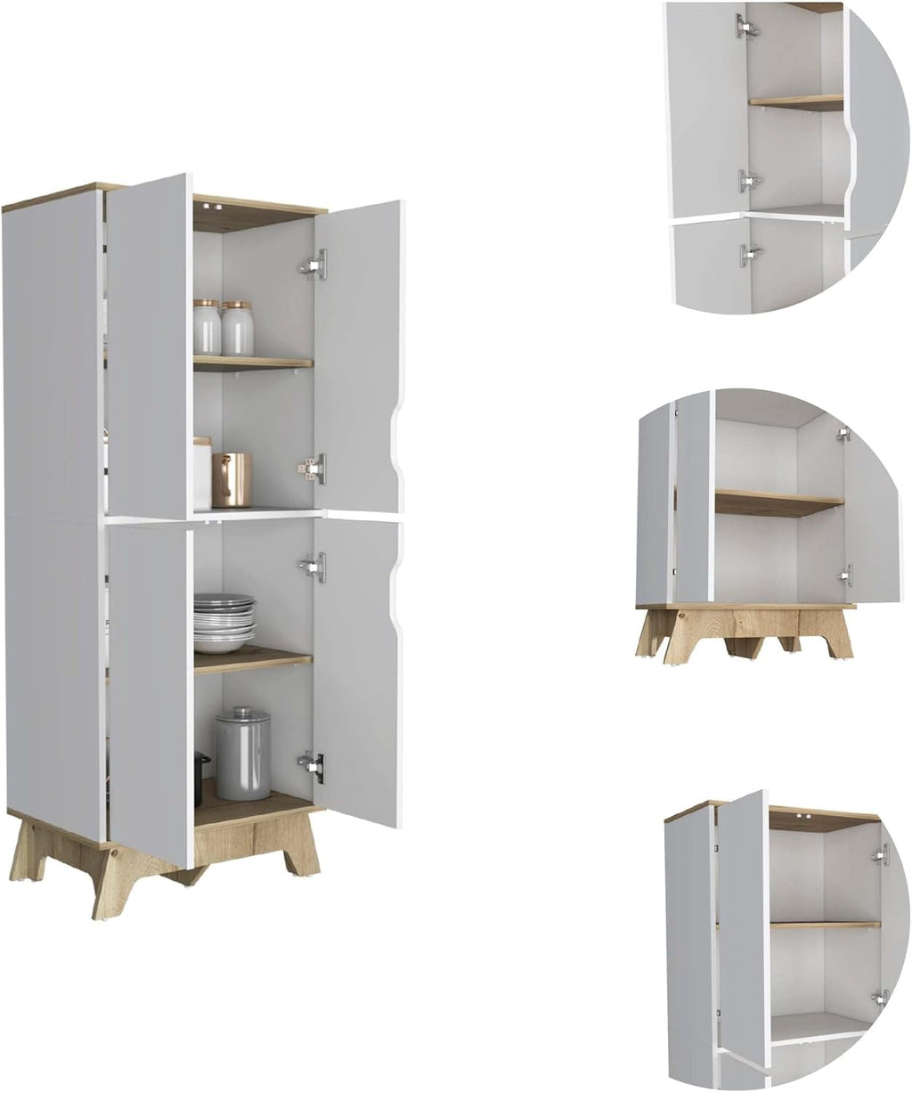 Zurich Double Kitchen Pantry, Double Door Cabinet, Four Shelves