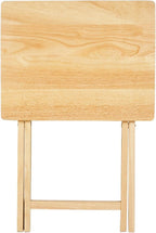 Rubberwood Folding Tray Table, Natural, 19" x 14.5" x 26"
