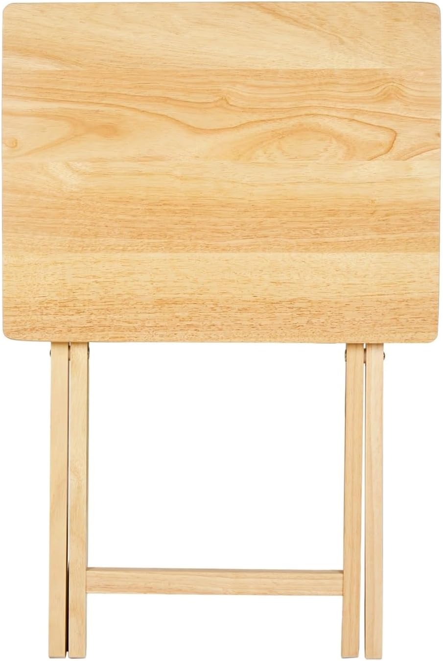 Rubberwood Folding Tray Table, Natural, 19" x 14.5" x 26"