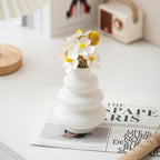 White Ceramic Vase Set of 3,Neutral Boho Nordic Minimalism Style Flower Vases for Living Room Wedding Table Party Office Bedroom