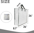 5 Pack Moving Bags, Wreath Storage Bag, Garland Container, Clear Storage Bags with Handles and Zippers Moving Bag for College Carrying, Bedding, Toys Organizer, Under the Bed Storage