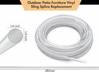 25' Vinyl 1/4" Outdoor Patio Sling Spline Furniture Replacement Awning Cord for Sling Chair Spline Repair