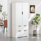 72" Modern Fluted Kitchen Pantry Cabinet with 2 Large Drawers & 8-Door Spice Rack, Freestanding Storage Organizer for Bathroom, Dining Room, Office, Entryway (White)