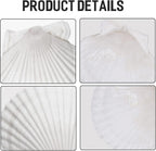 Giftvest 10PCS Sea Shells White Scallop Shells for Crafts Baking Cooking Serving Food, 4-5 inch Large Natural Seashells for DIY Crafts Seashell Beach Decorations for Home Decor