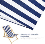 Sunloungers, Beach Sling Chair Replacement Canvas Blue and White Sling Chair Replacement Deck Chair Fabric for Sunbathing Courtyard