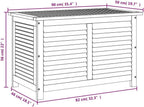 Garden Storage Box with Louver Solid Wood Acacia 35.4"x19.7"x22" Outdoor Patio Deck Cushion Container Bench for Backyard Pool Toy Organizer Weather Resistant