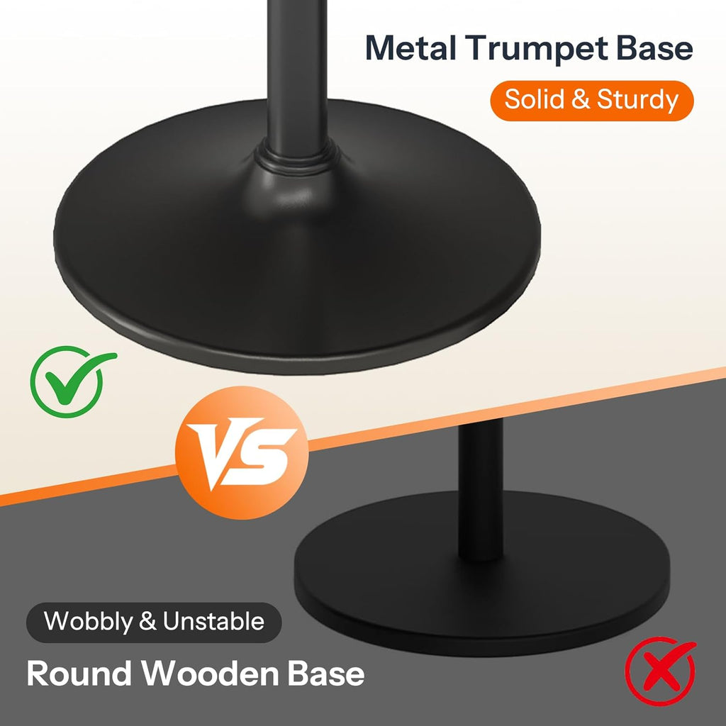 HOOBRO Round Bar Table, 35" Tall Pub Table, Cocktail Table with Base for Narrow Space, Bar Height Table for Kitchen, Easy to Assemble, Rustic Brown BF57BT01