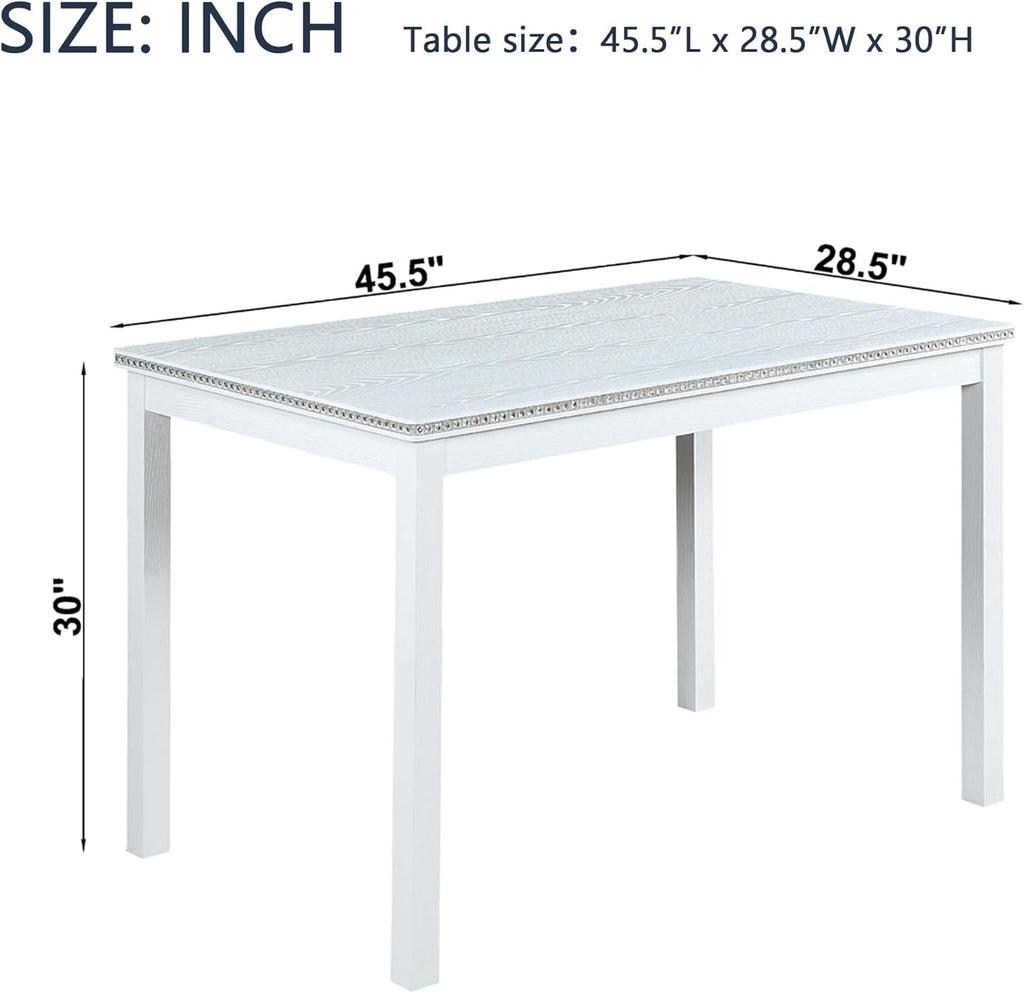 LUMISOL Dining Table for 4-6 People, Wooden Dining Rectangular Table, Kitchen Table for Small Space, Not Included Chairs, White