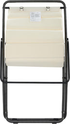 Outdoor Folding Lounge Chair Set of 2, Rattan Outdoor Patio Sling Chairs with Adjustable Backrest, Thick Cushioned & Detachable Headrest, Portable Beach Sling Chair for Poolside Backyard (Black)
