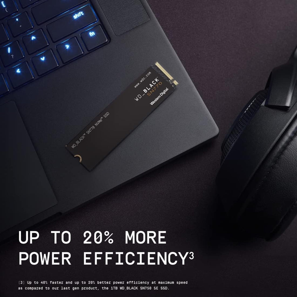 WD_BLACK 2TB SN770 NVMe Internal Gaming SSD Solid State Drive - Gen4 PCIe, M.2 2280, Up to 5,150 MB/s - WDS200T3X0E - [Previous Generation]