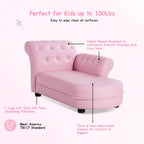 Costzon Kids Couch, 2 in 1 Princess Double Seat Children's Sofa w/PU Leather Surface, Toddler Armrest Chair for Kids Room, Soft Sofa Couch Toy Baby Boys Girls 3-5 Old Birthday