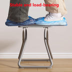 No Assembly Required Folding Stool with Portable Handle, X - Shaped Stable Structure Quiet & Non-Slip Foot Pads Foldable Chairs for Living Room, Balcony, Bedroom and More(Gray)