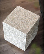 Sofa Side Table Light Luxury Shell Side Table Living Room Sofa Coffee Corner Rack Bedroom Bedside Retro Small Round Bench End Table for Couch
