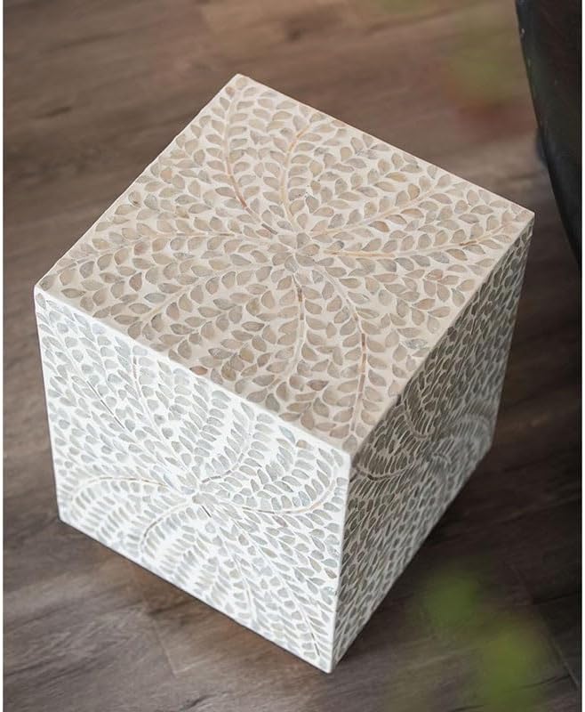 Sofa Side Table Light Luxury Shell Side Table Living Room Sofa Coffee Corner Rack Bedroom Bedside Retro Small Round Bench End Table for Couch